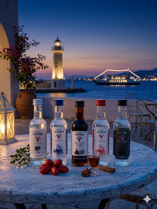 ΣΕΤ 5 Ποτών ( ΟΥΖΟ ,Ούζο 100% , Τεντούρα, Τσίπουρο, Μαστίχα. (50ml Έκαστο)